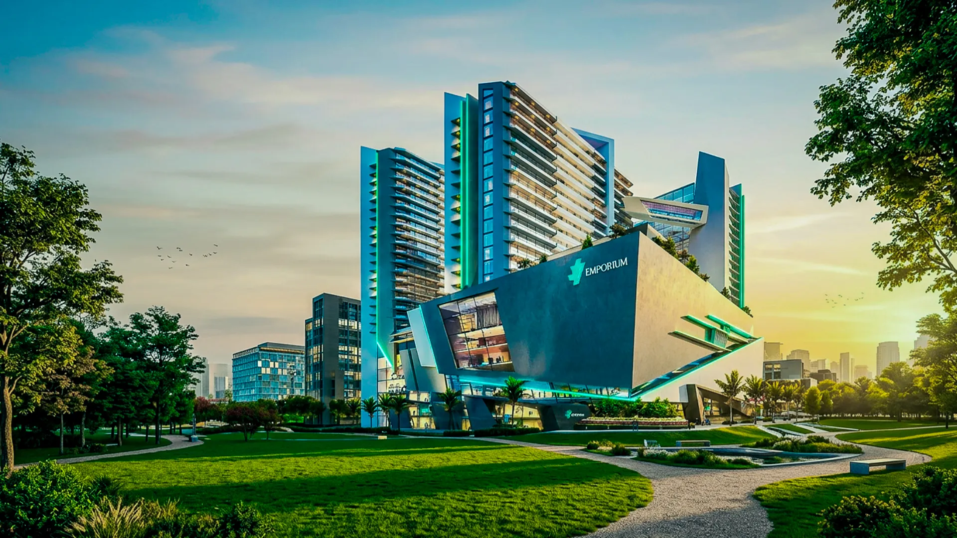 J7 Emporium tower by day — artist's impression